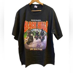 Vintage Sturgis Shirt Mens XL Black USA Biker Rally Motorcycle Tee USA 2001 EUC